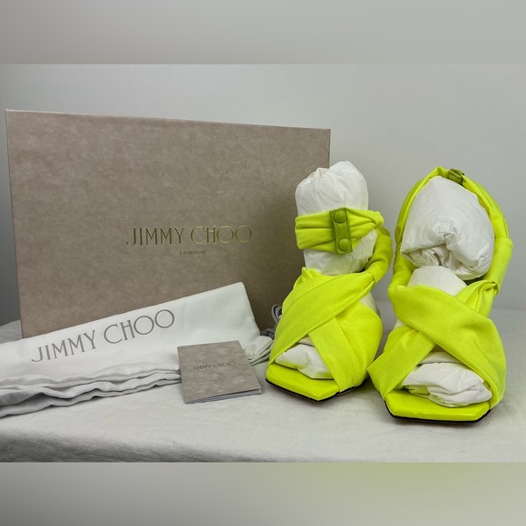JIMMY CHOO NEOMA 110 NEON APPLE GREEN - 37 - Picture 7 of 14